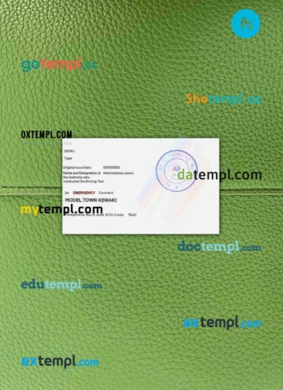 India driving license editable PSD files, scan look and photo-realistic look, 2 in 1 (version 5) - Image 2