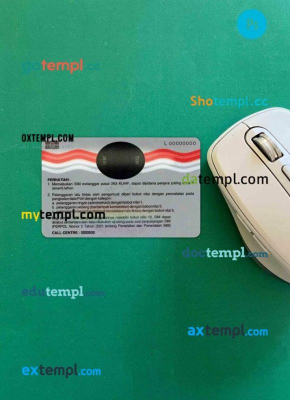 Indonesia driving license editable PSD files, scan look and photo-realistic look, 2 in 1 (2019-present) - Image 2