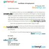 Iran Eslbase certificate of employment Word and PDF download template