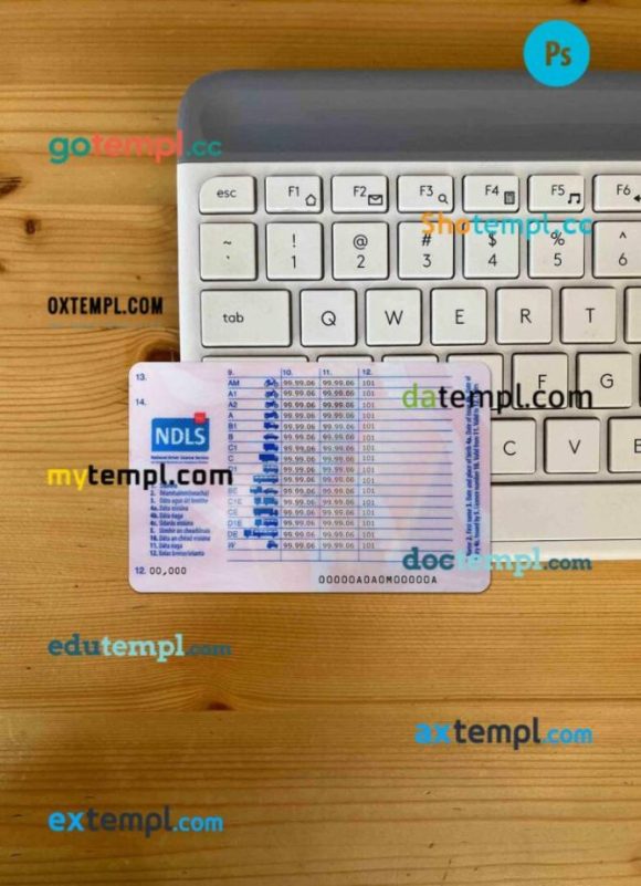 Ireland driving license editable PSD files, scan look and photo-realistic look, 2 in 1 - Image 2