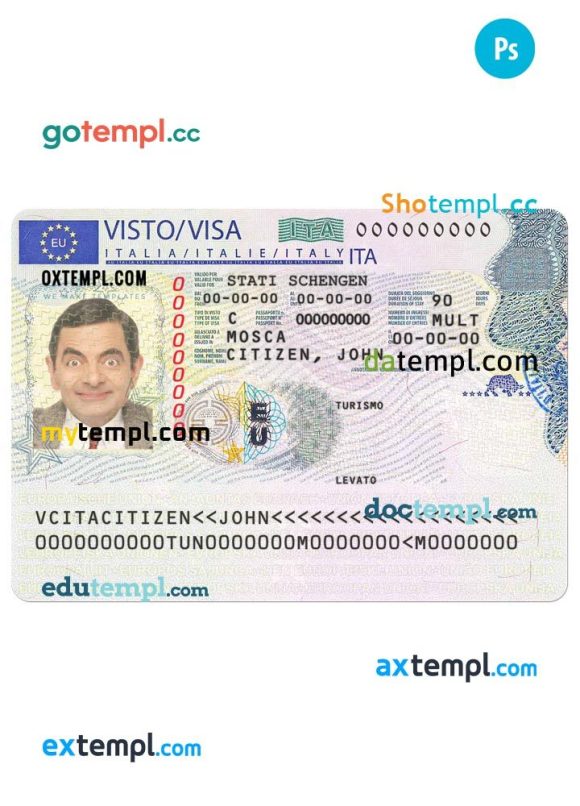 Italian schengen visa PSD example, version 2