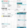 Job Invoice example in word and pdf format