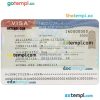 Korea travel visa PSD example, completely editable, with fonts