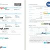 Korean Air airplane e-ticket, Word and PDF download template, 8 pages