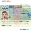 Latvian travel visa PSD example, completely editable, with fonts