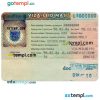 Lithuanian travel visa PSD example, fully editable