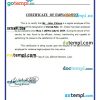 Laos Vatsana Dental Clinic certificate of employment Word and PDF download template