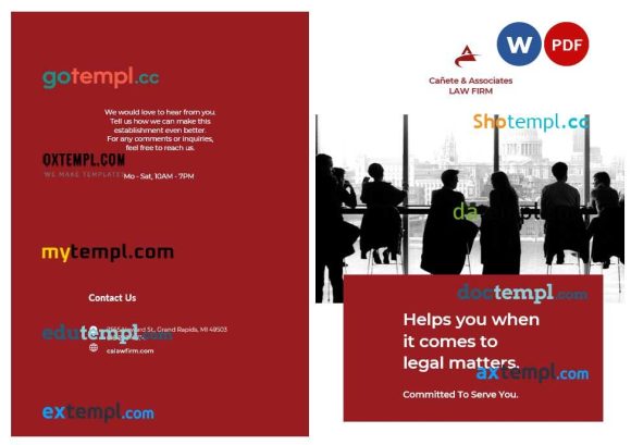 Lawyer Attorney Bi Fold Brochure example, fully editable
