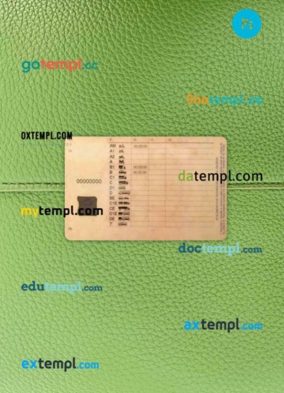 Lithuania driving license editable PSD files, scan look and photo-realistic look, 2 in 1 - Image 2