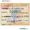 Malagasy travel visa PSD example, with fonts