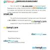Malta Epic Communications Limited certificate of employment Word and PDF download template