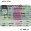 Dutch travel visa PSD example, completely editable, with fonts
