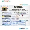 Nigerien travel visa PSD example, with fonts