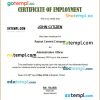 Oman Raysut Cement certificate of employment Word and PDF download template