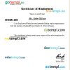 Peru Walon Sport certificate of employment Word and PDF download template
