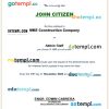 Philippines MKE Construction Company certificate of employment Word and PDF download template