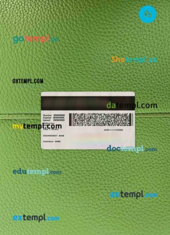 Puerto Rico driving license PSD files, scan look and photographed image, 2 in 1 - Image 2
