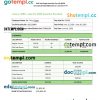 RTW Cooperative bank vacation pay stub example in PDF and Word formats