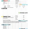 Restaurant Blank Invoice example in word and pdf format