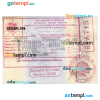 Senegalese tourist visa stamp PSD example, with fonts