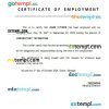 Senegal General De Grand Yoff Hospital certificate of employment Word and PDF download template