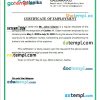Serbia Galenika A.D. certificate of employment Word and PDF download template