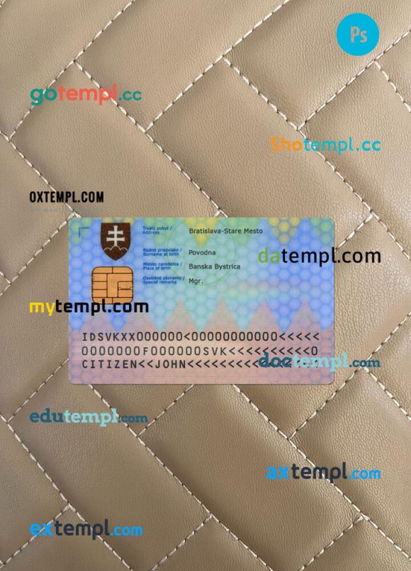 Slovakia ID card editable PSDs, scan and photo-realistic snapshot, 2 in 1, 2022-present - Image 2
