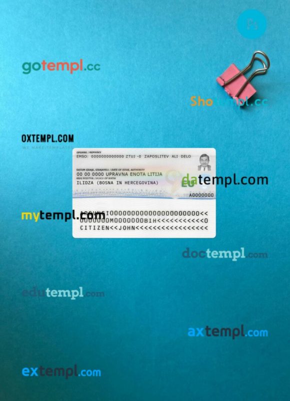Slovenia residence permit card editable PSDs, scan and photo-realistic snapshot, 2 in 1 - Image 2