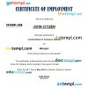 Solomon Islands Central Bank certificate of employment Word and PDF download template