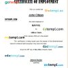 Spain Mapfre certificate of employment Word and PDF download template
