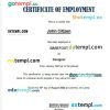 Sri Lanka Barefoot certificate of employment Word and PDF download template