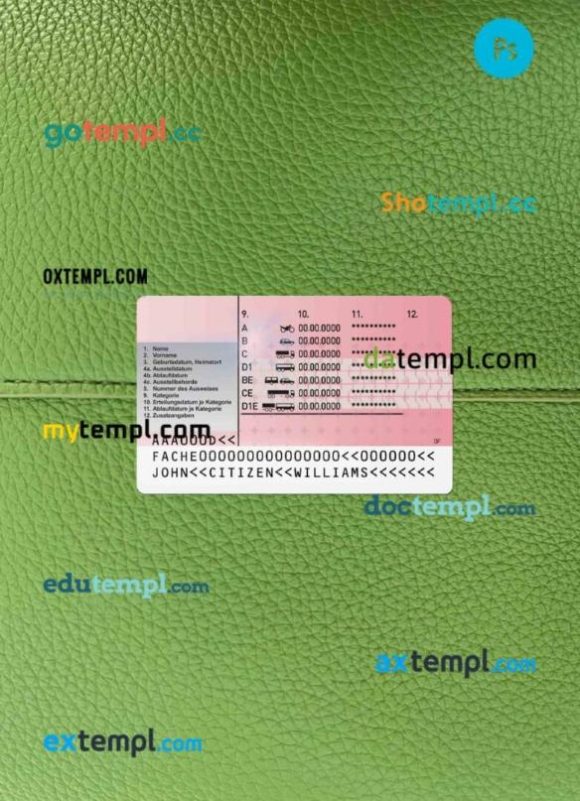 Switzerland driving license PSD files, scan look and photographed image, 2 in 1 - Image 2