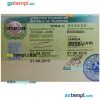 Tajikistani travel visa PSD example, with fonts