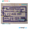 Thailand immigration visa stamp PSD example, with fonts