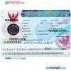 Thailand entry tourist visa PSD example, completely editable, with fonts