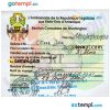Togolaise entry tourist visa PSD example, completely editable, with fonts