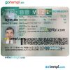 Turkish travel visa PSD example, with fonts