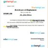 Tajikistan Spitamen Bank certificate of employment Word and PDF download template