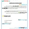 Thailand Asphere Innovations certificate of employment Word and PDF download template