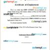 Togo Atlantic Bank Group certificate of employment Word and PDF download template