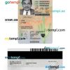 Arizona driver license PSD template, under 21, version 2