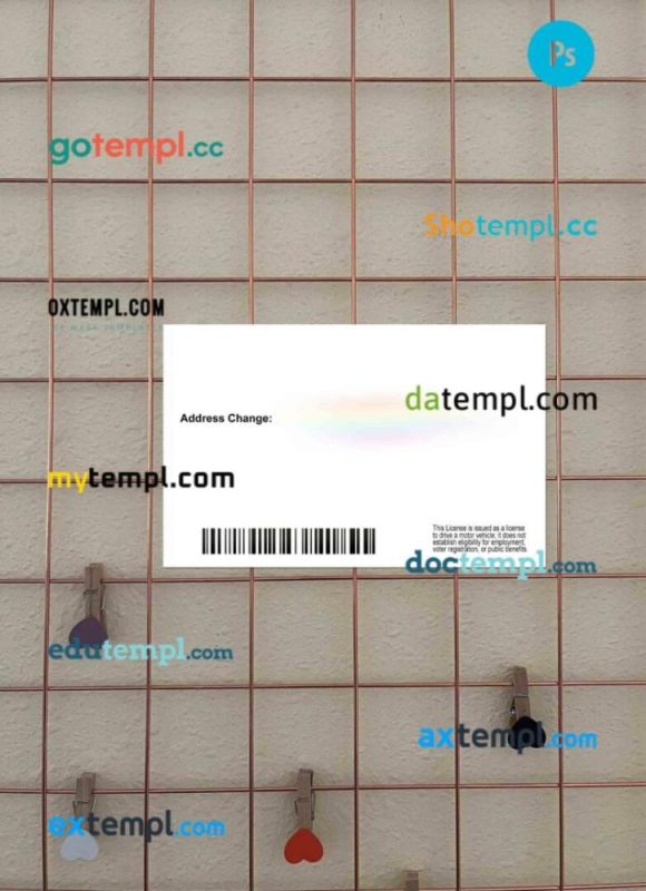 USA California driving license PSD files, scan look and photographed image, 2 in 1 (version 3) - Image 2