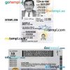 Indiana driver license PSD template, under 21