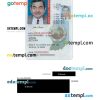 Indiana driver license PSD template, under 21