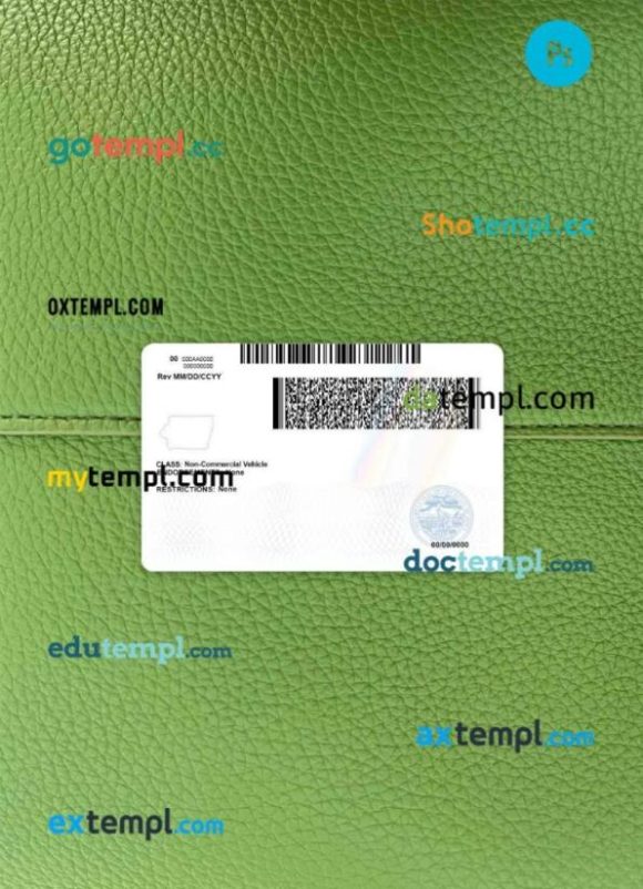 USA Lowa driving license PSD files, scan look and photographed image, 2 in 1 - Image 2