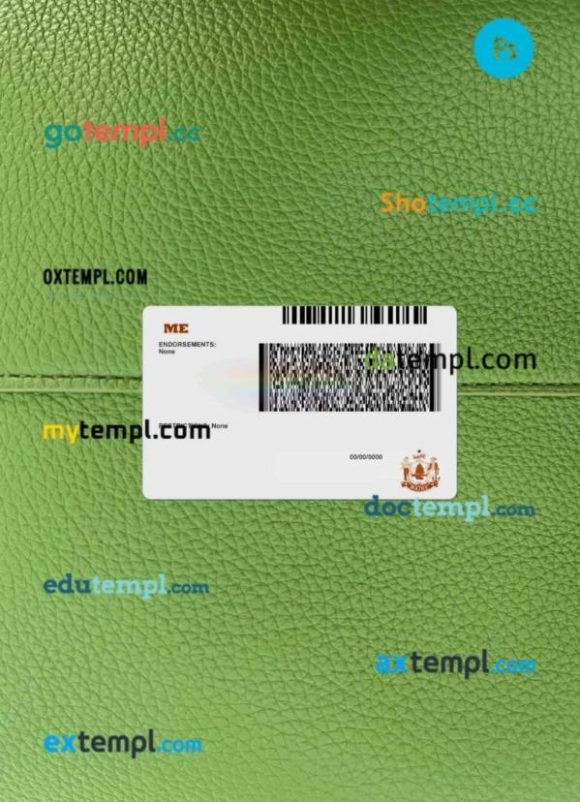 USA Maine driving license PSD files, scan look and photographed image, 2 in 1, under 21 - Image 2