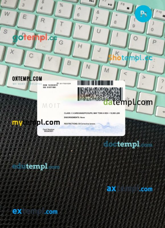 USA Nevada driving license editable PSD files, scan look and photo-realistic look, 2 in 1, 2021-present - Image 2