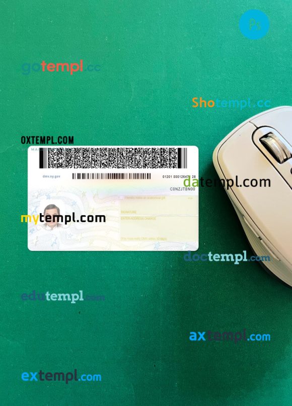 USA New York driving license editable PSD files, scan look and photo-realistic look, 2 in 1, version 2, - Image 2