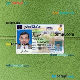 USA North Dakota driving license PSD files, scan look and photographed image, 2 in 1 (2020-present)