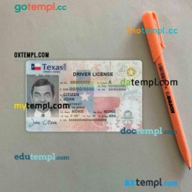 USA Texas driving license PSD files, scan look and photographed image, 2 in 1 (2020-present)